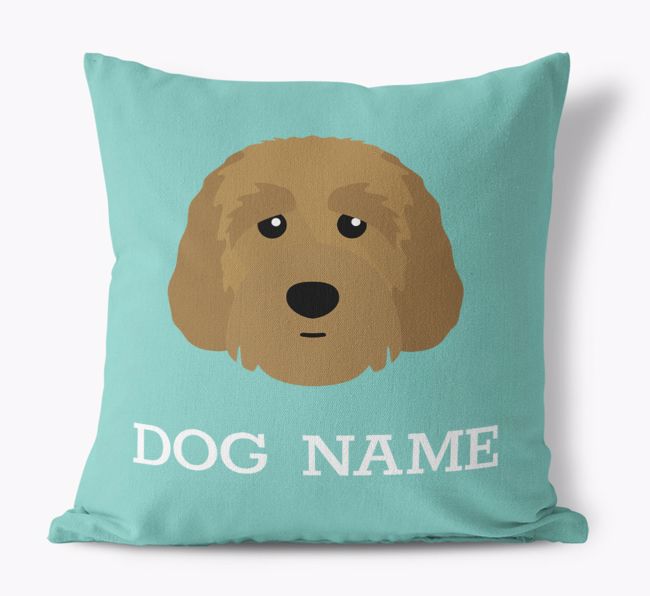 {dogsName}'s Icon: Personalized {breedFullName} Canvas Pillow